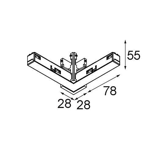 Track 48V Electrical/Mechanical High Connection 90°